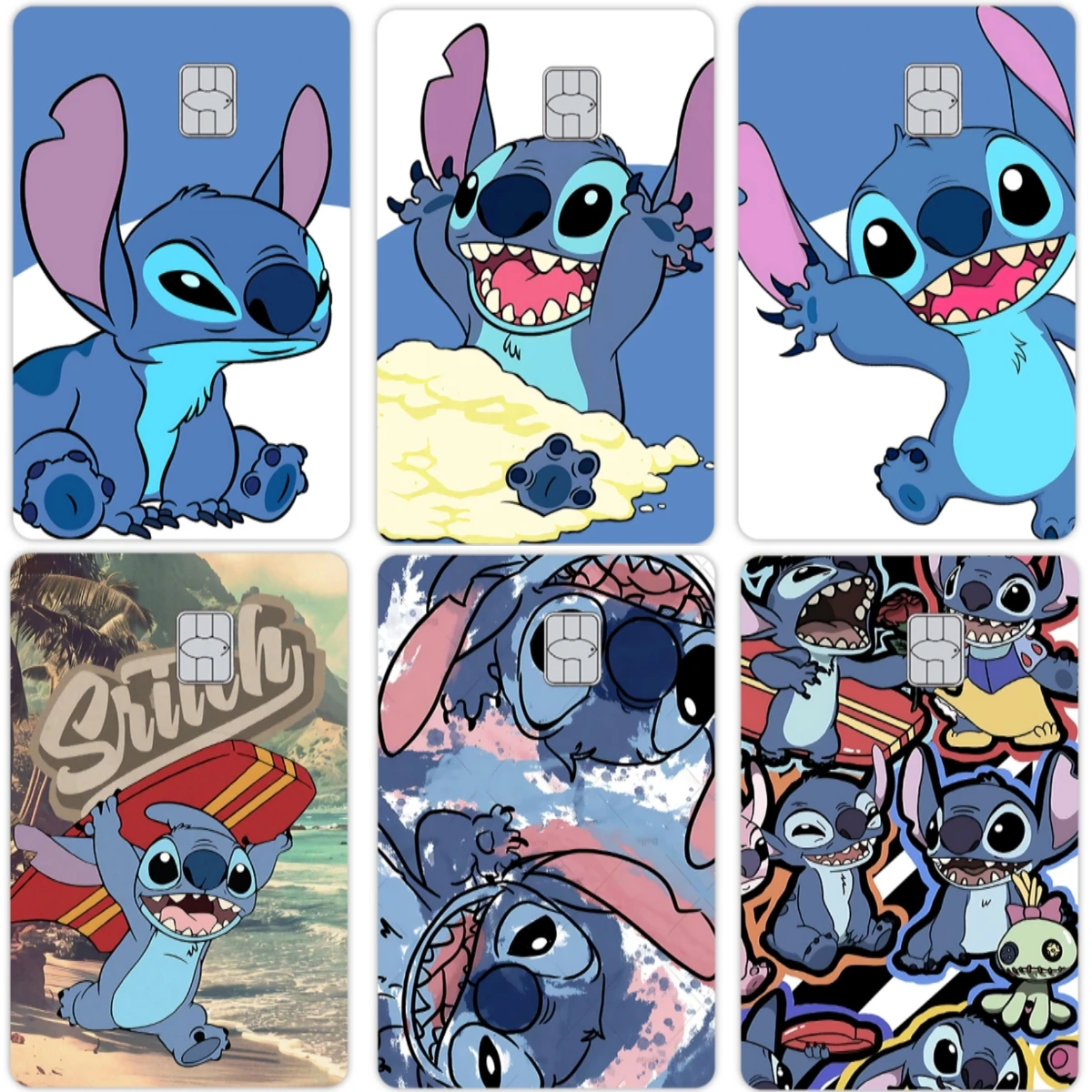 

Мультяшная наклейка-стикер S-stitch Anmie DIY из ПВХ для декорации кредитных карт VISA, банковских, проездных и других карт, игрушка-декоративная наклейка