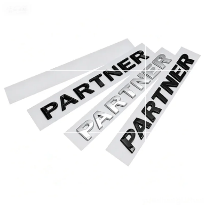 For Peugeot Van/Minibus New and Old PARTNER Modified with English Letter Labeling ABS Rear Trunk Labeling Car Sticker Emblem