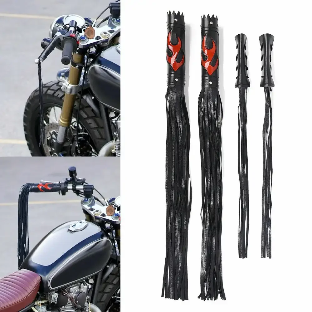 1Pair Universal Motorcycle Synthetic Leather Handlebar Tassel Cover Handlebar Tassel Fringe Grip Cover Decoration Fringes Covers