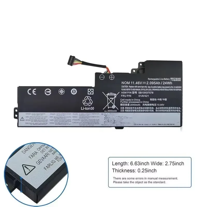 01AV420 بطارية داخلية لينوفو T470 T480 A475 01AV419 01AV421 01AV489 الولايات المتحدة