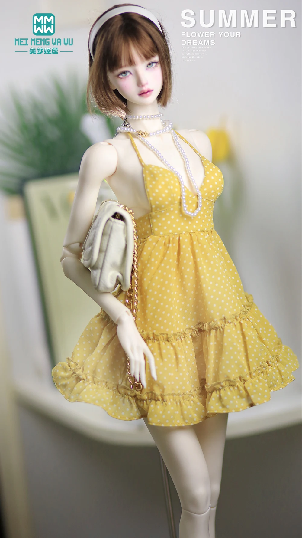 Passend für 60 cm große 1/3 SD DD BJD Spielzeug bewegliche Gelenke Puppe Modischer großer Rock Spielzeug Geschenk