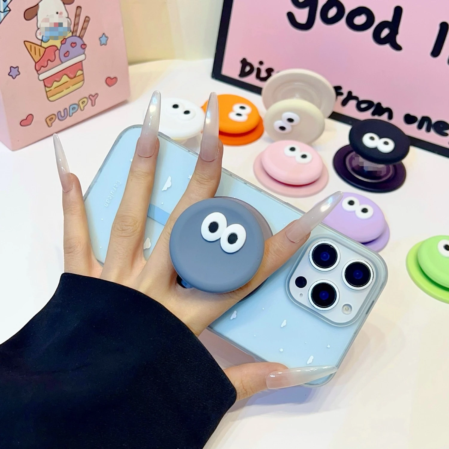 

Magnetic Silicone Big Eye Bracket Personalized Creative For Desktop Lazy People Universal Anti-drop Durable Mobile Phone Holder