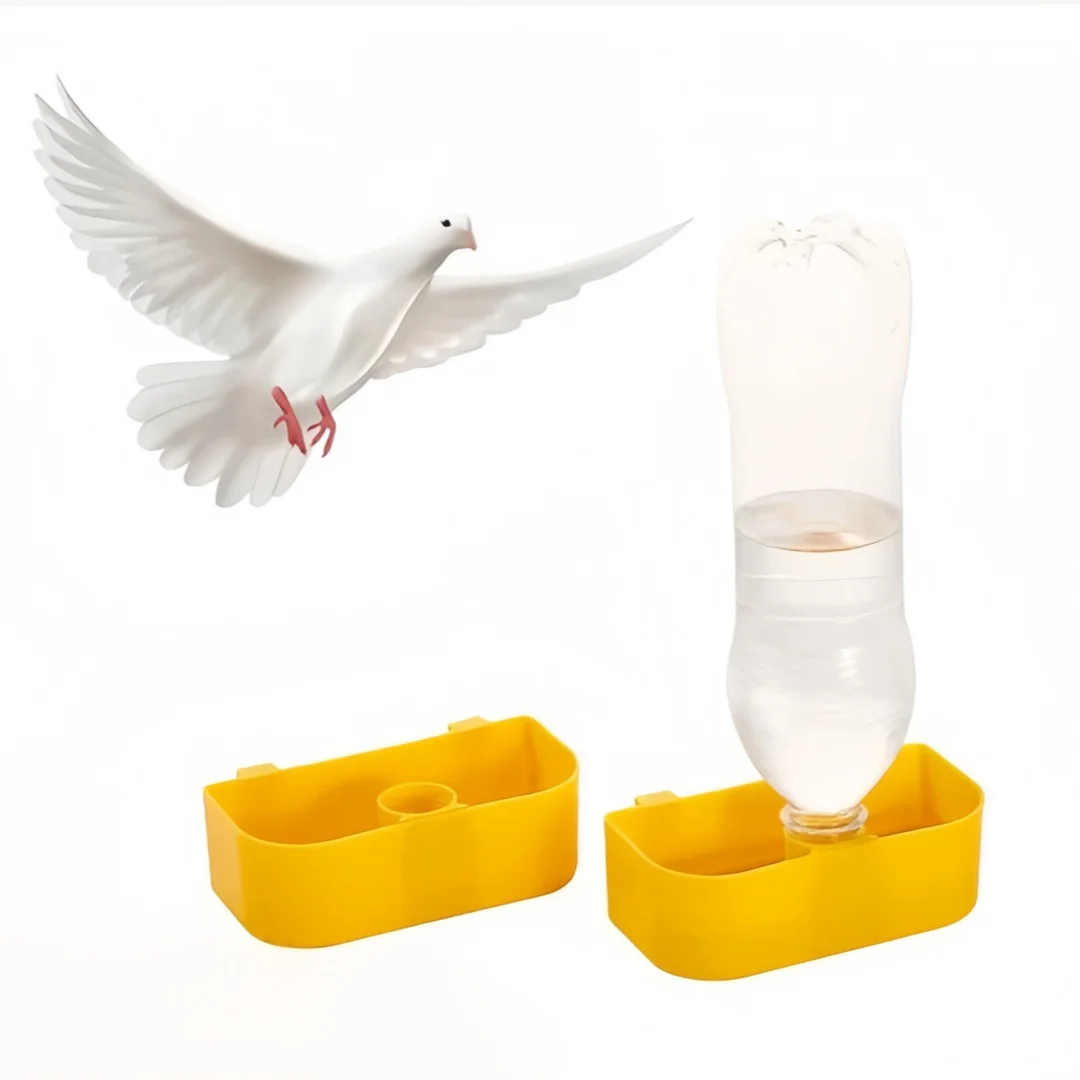 Kreativer Vogel-Wasserspender & Futterautomat für Papageien und Tauben, Hängender Trinkbecher aus Kunststoff für Vogelkäfige, Spezielle Vogelpflege-Ausstattung – Detail 2