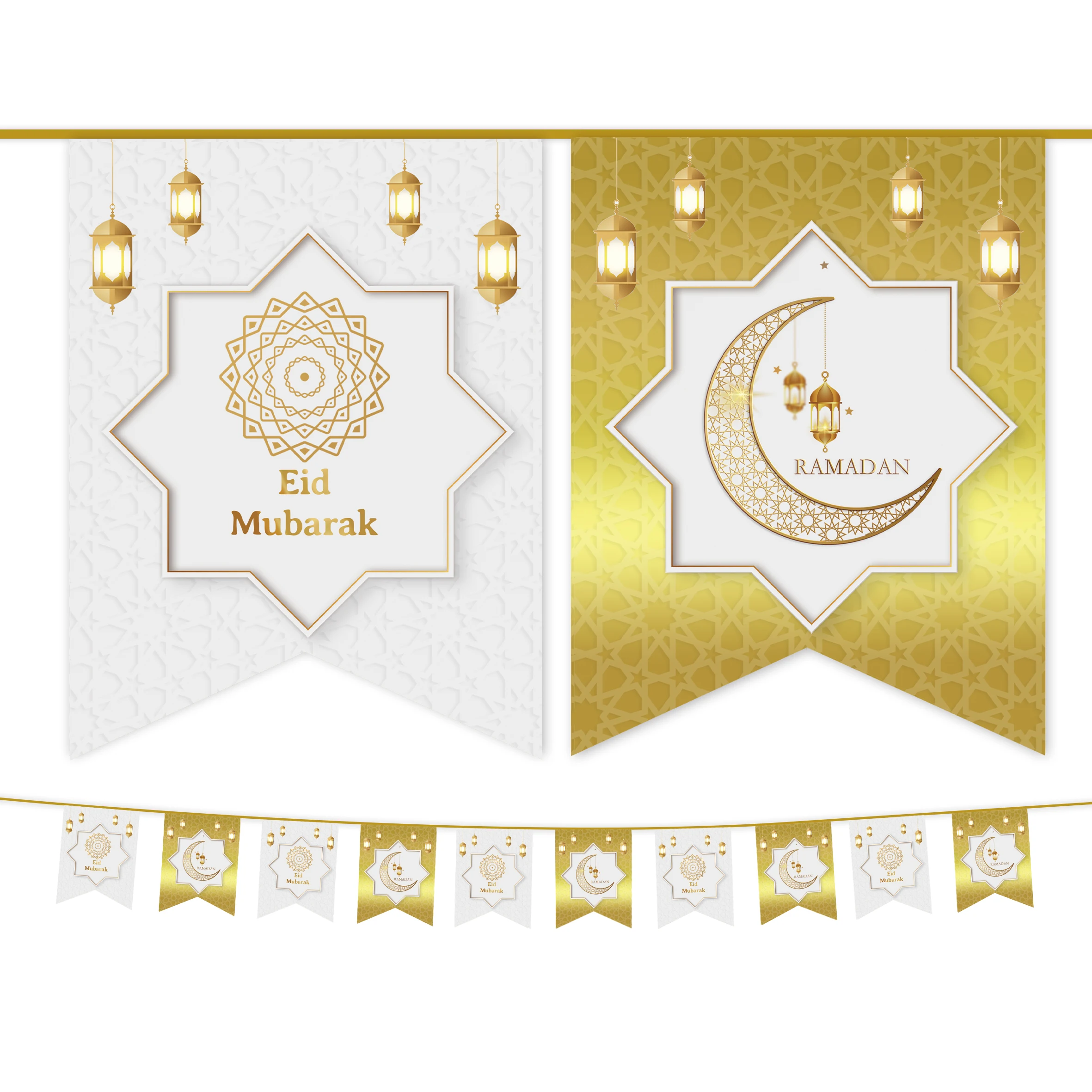 EID Mubarak Paper Plates Cup Ramadan Decoration 2024 Ramadan Kareem Islam Muslim Eid Party home decor Eid al-Fitr Party Supplies