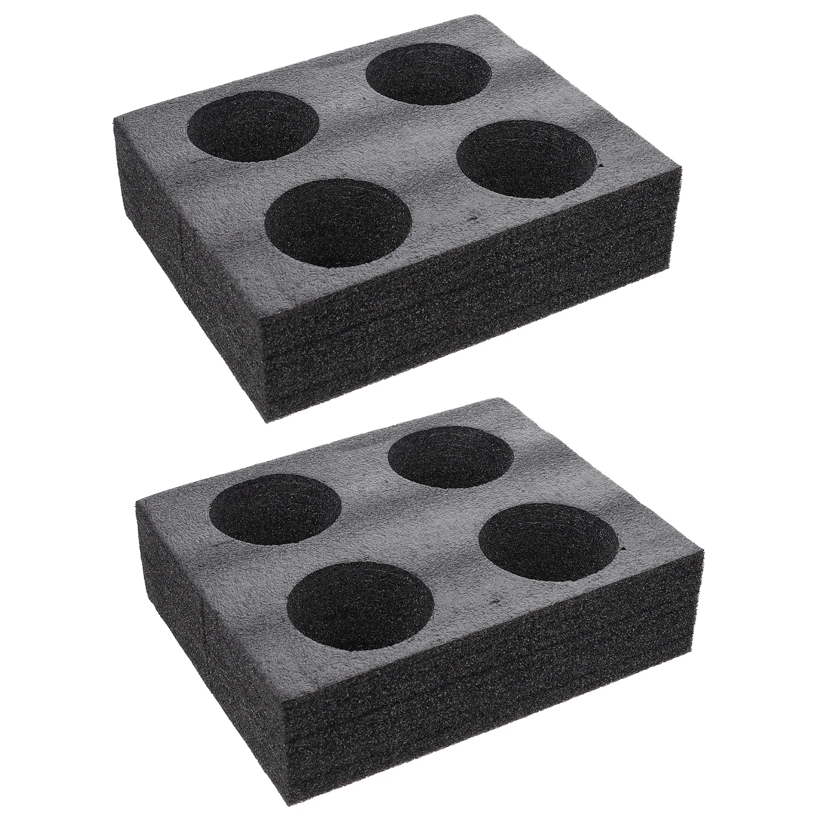 2 Pcs Espresso Maker Beverage Fixed Coaster Cup Tray Takeout Carrier Trays Tool Multi-hole Holder Accessory Black Travel