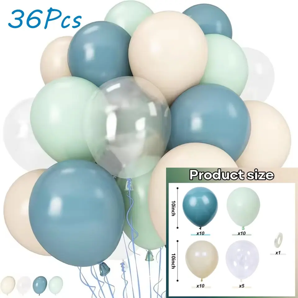 32 Stück 10 Zoll perlblaue metallische blaue Luftballons Latexballons Geburtstag, Hochzeit, Babyparty-Party-Dekorationen