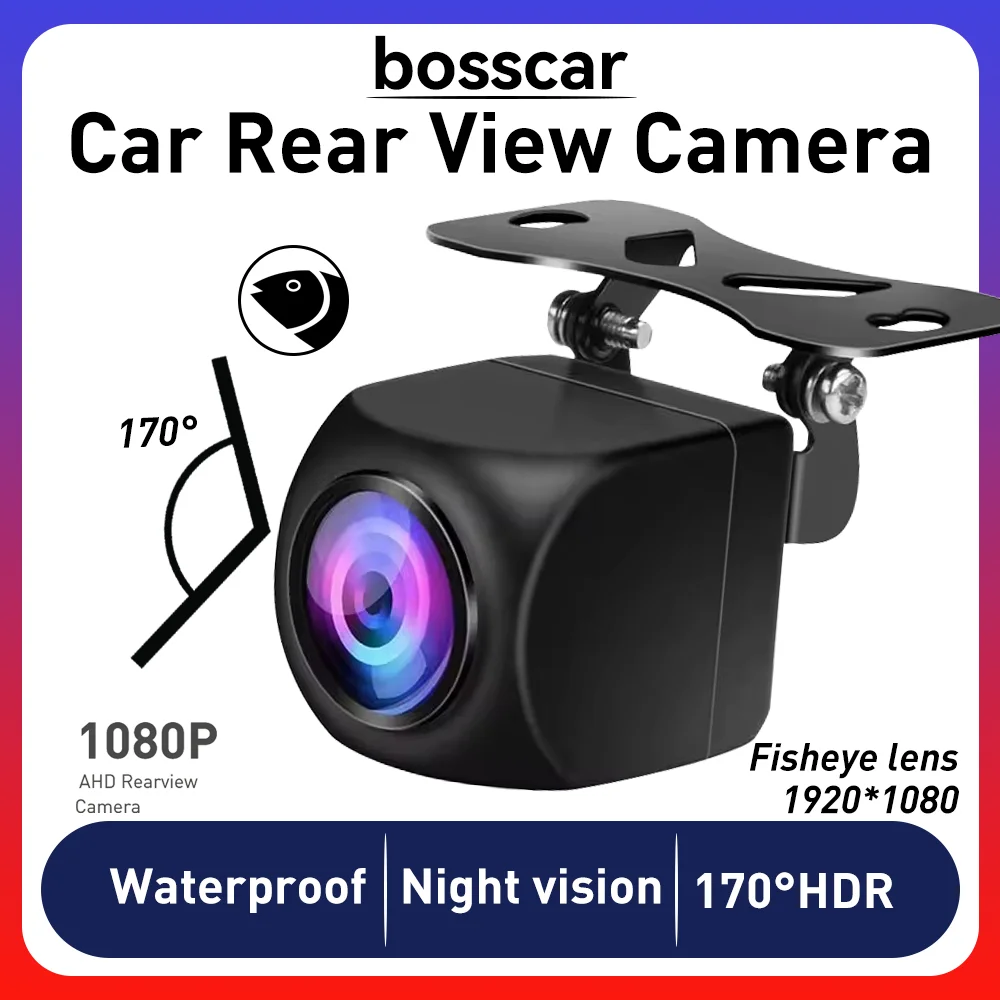 

Hippcron Car Rear View Camera 4 LED Night Vision Reversing Auto Parking Monitor CCD Waterproof 170 Degree HD Video
