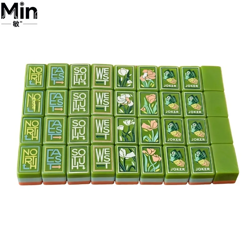 Three Layer Hand Painted Acrylic American Mahjong Set Portable European Style Wholesale for Home Use