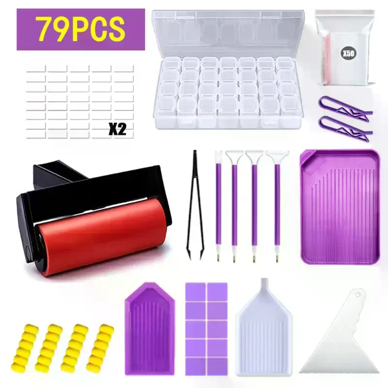 Tool Kit Funnel Drill Tray Press Drill Point Drill Pen Storage Box DIY 5D Diamond Embroidery Accessories