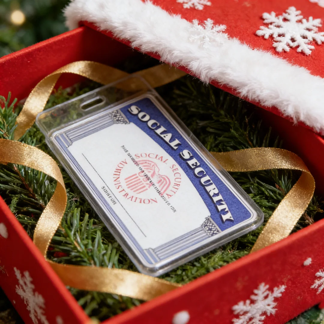 Christmas Gift Social Security Card Holder - Stocking Stuffers Practical ID Card Case Cozy Home