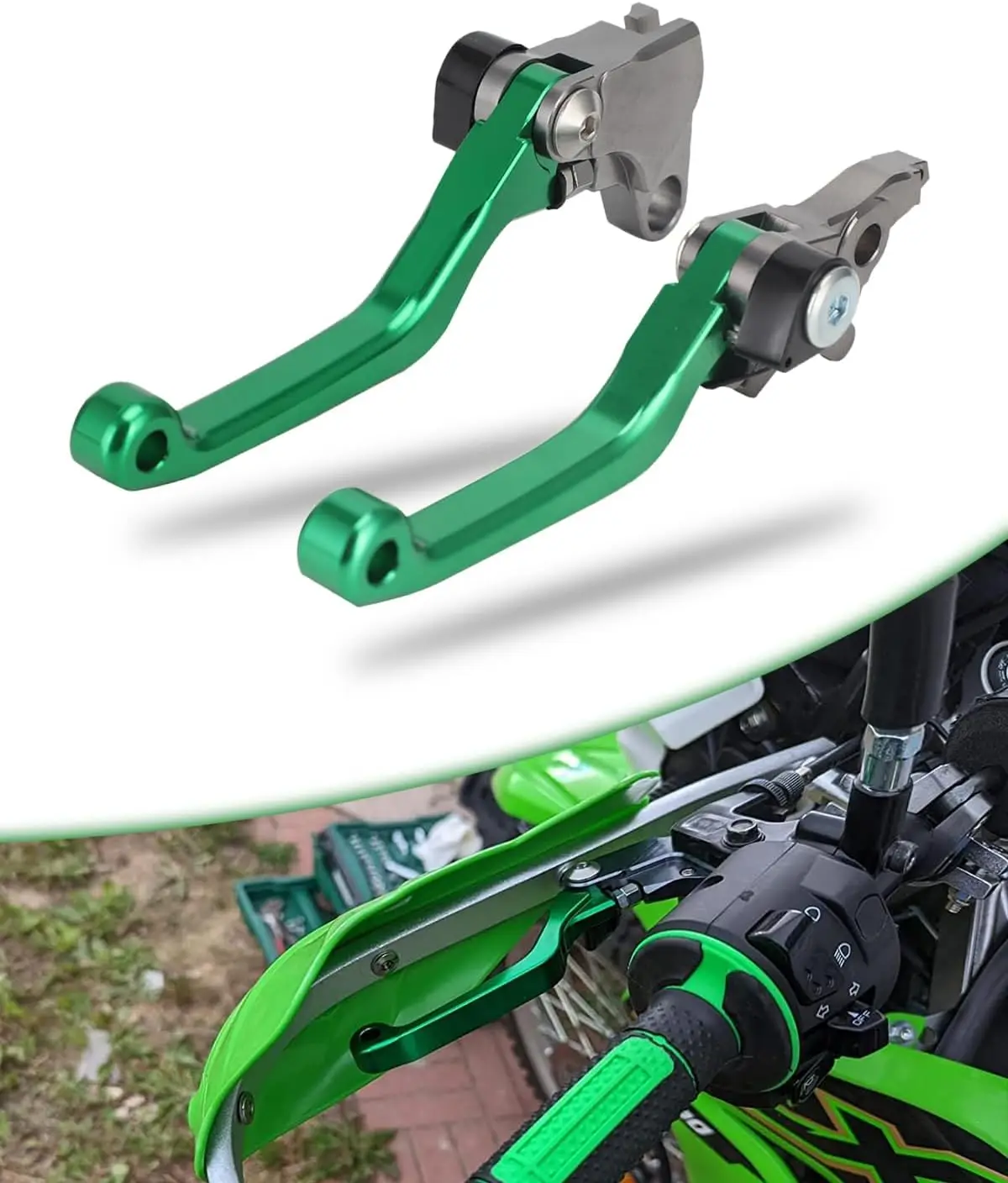 

KLX140 Motorcycle Clutch Brake Levers for KLX140/140L 2008-2025, KLX140G 2017-2025 Dirt Bikes, Green