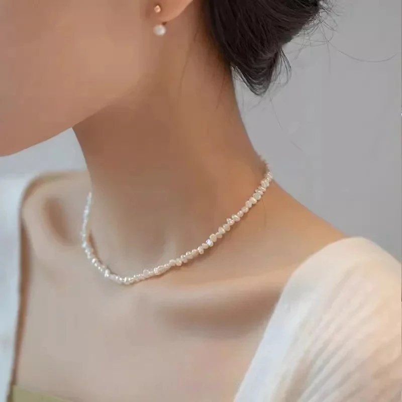 Hengsheng 4-5mm Baroque Freshwater Pearl Necklaces 38cm 45cm 50cm 925sterling Silver Necklaces Jewelry Gift 2025 New Arrivals