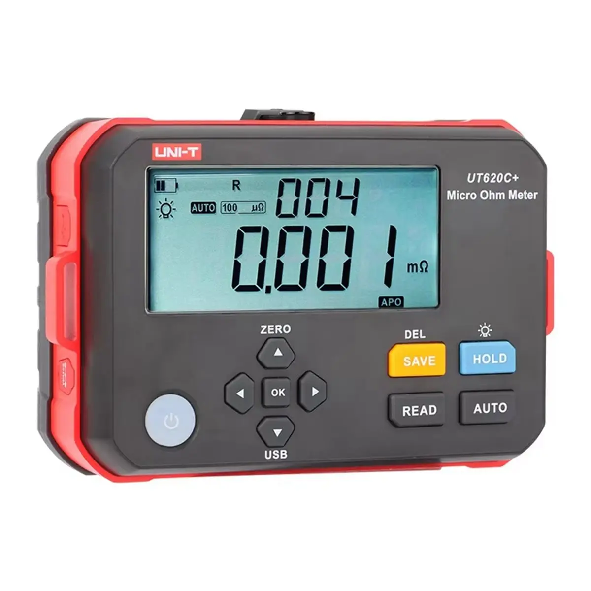 A14M  UT620C+ Micro Ohm Meter Digital DC Low Resistance Tester 0.001mΩ-300.0KΩ Insulation Test LCD Display EU Plug