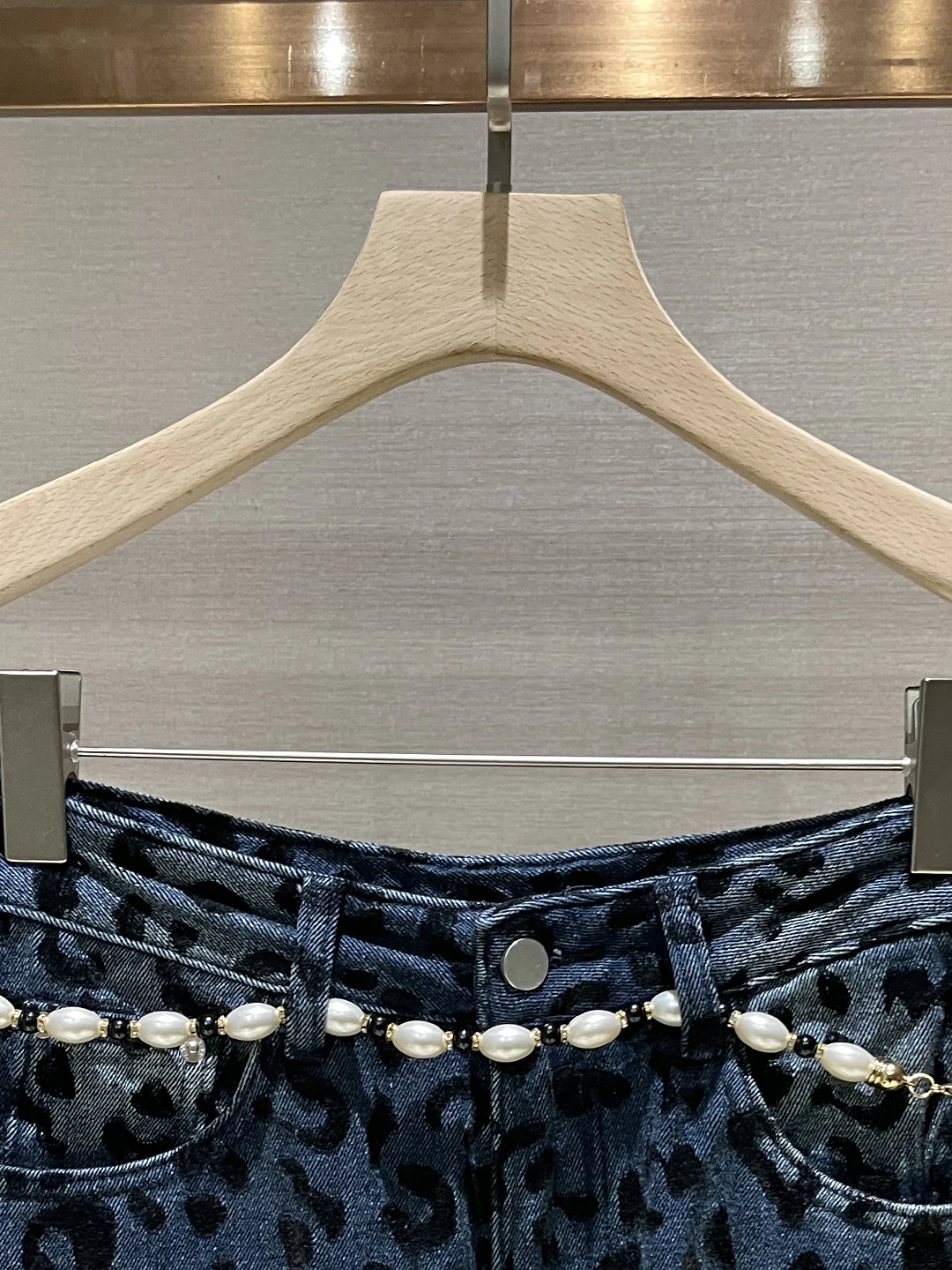 Hoge taille Fce gevoerde denim jeans met rechte pijpen Luipaardprint Vintage Sle Dames Winter Faion Afslankende blauwe jeans