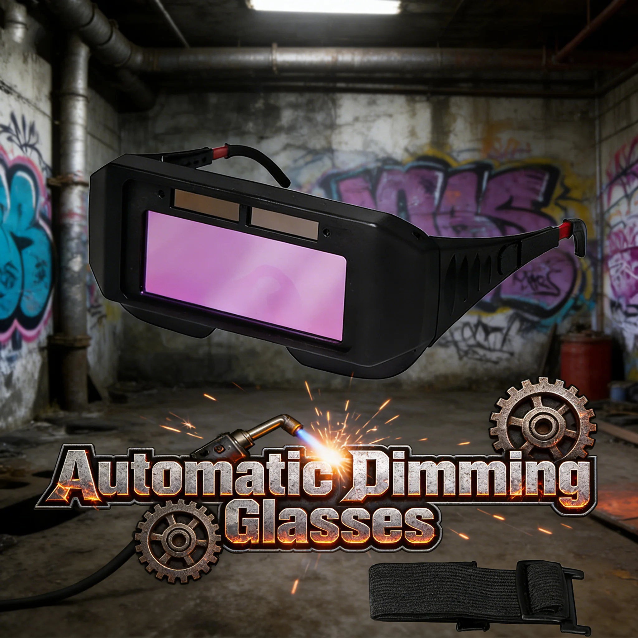 

Солнечные автоматические сварочные очки Exceling с регулируемым оттенком, 2 датчиками дуги и защитой для сварки TIG/MIG/MMA