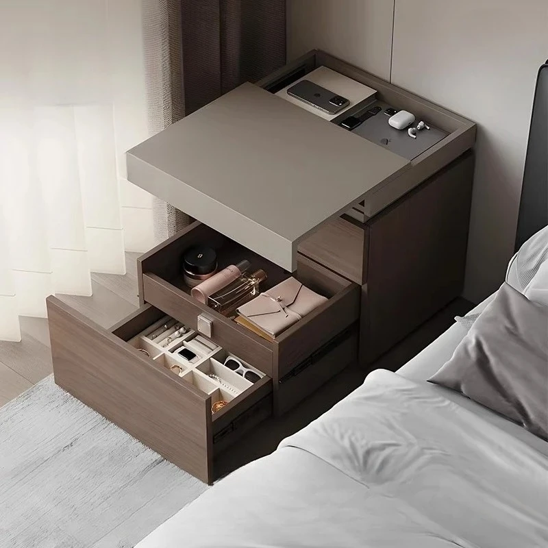 Nightstands Side Table Bedsides Table Side Tables Cabinet Storage Secret compartment with locked bedside table Bedroom Furniture