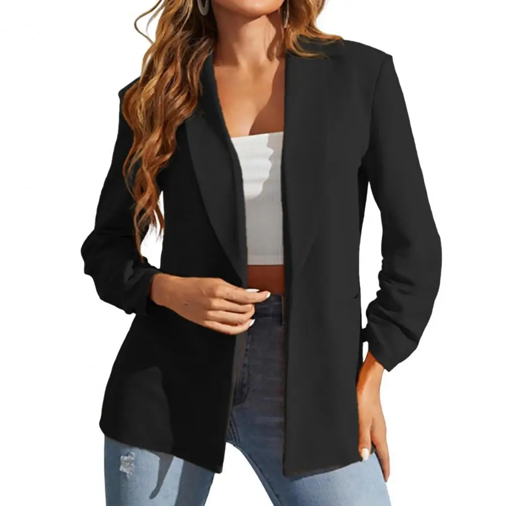 Soft Women Jacket Women Jacket Stylish Women's Office Jacket Elegant Long Sleeve Cardigan for Fall/spring Soft Mid for Business