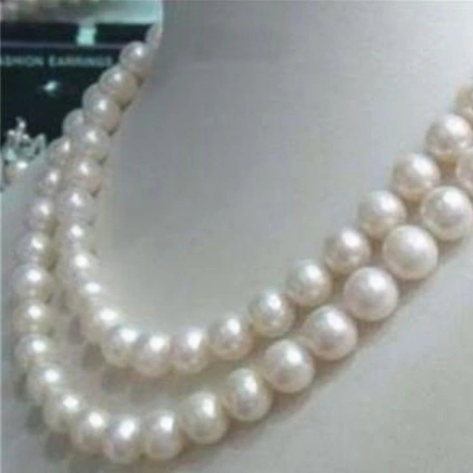 Wholesale price natural white Akoya cultured 8-9mm round pearl beads high quality necklace women best gift jewelry 32inch