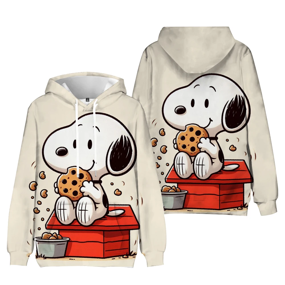 Streetwear Hoodies Snoopy Printed Women Sweatshirt Autumn Winter Long Sleeve Harajuku Pullovers Hooded Sweater sudadera