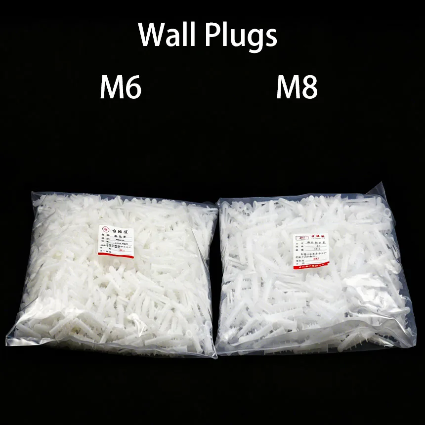 6mm 8mm Plastic Expansion Tubes Wall Anchors Screws Plugs 200PCS500PCS 1000PCS Hardware Fasteners
