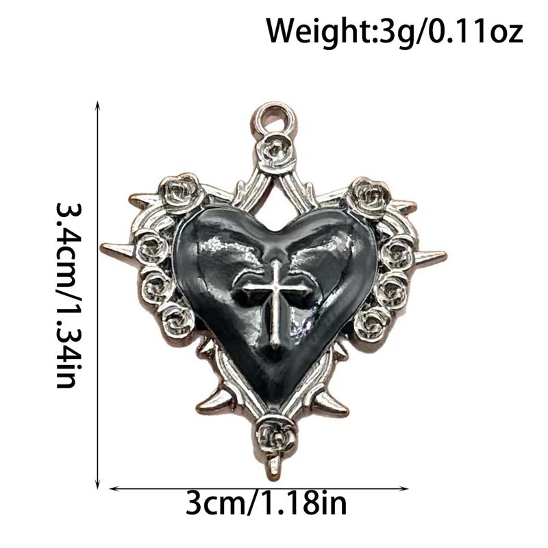 10 Stück niedliche Emaille-Anhänger in Form von Herzen und Kreuzen für die Schmuckherstellung, geeignet für Ohrringe, Halsketten, Armbänder und DIY-Bastelarbeiten. – Detail 4