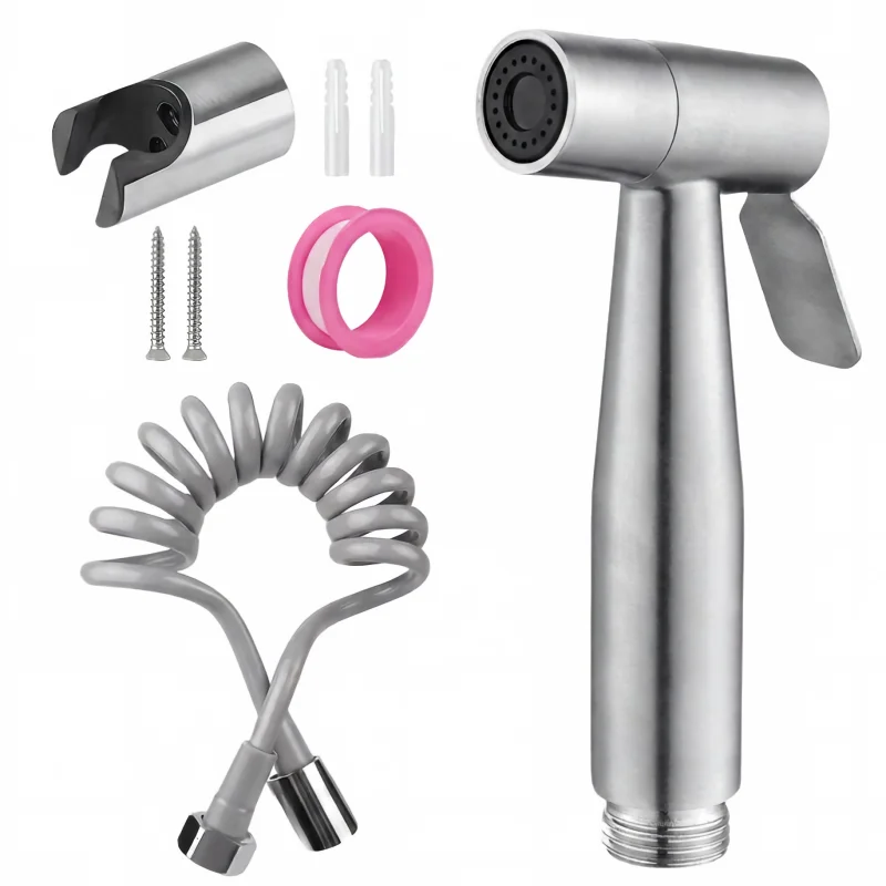 High Pressure Bathroom Cleaning Spray Gun plastic Hand Shower Kit Equipped With 4.8in Hose And Wall Holder Bracket image 5
