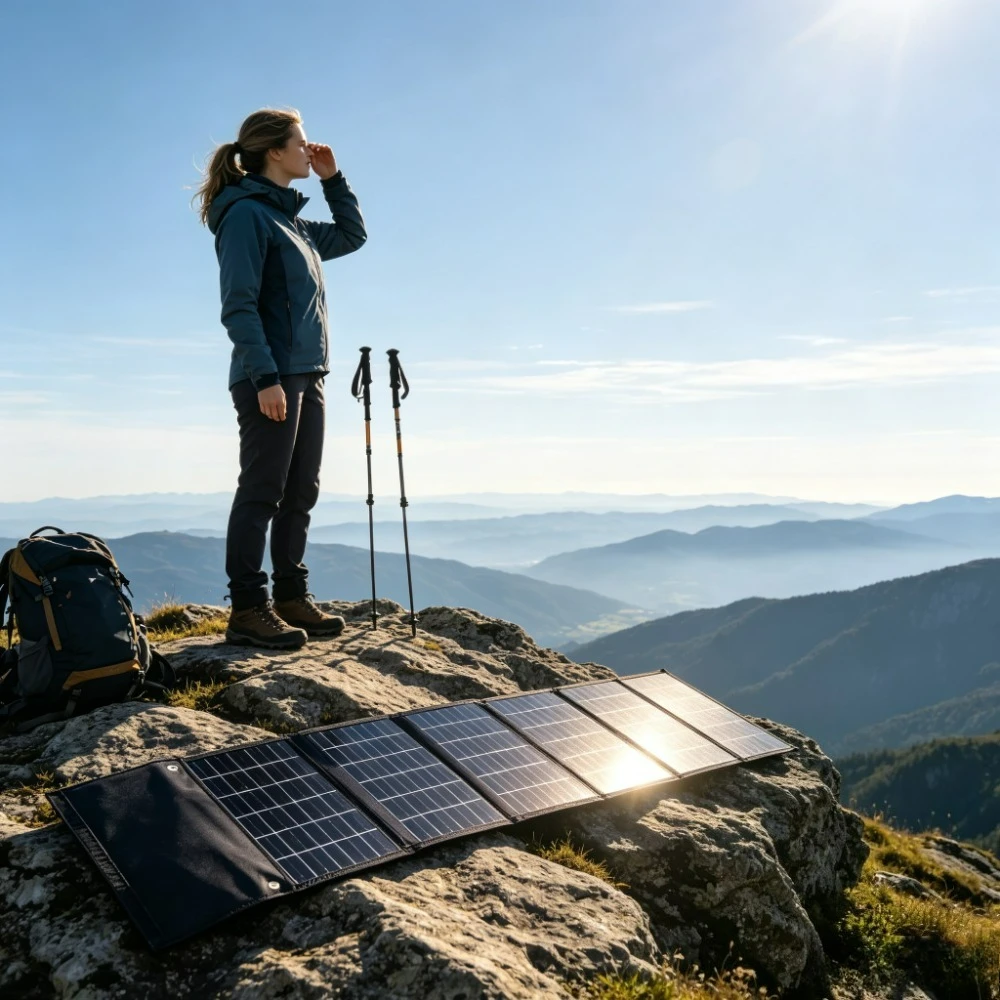 Rubber Handle Portable 50W 90W Foldable Solar Charger ETFE Solar Panel USB DC Dual Output For Outdoor Camping Fishing Hiking