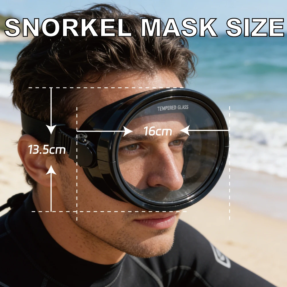 Black frame swimming goggles Wide View Diving Goggles PVC material Diving Mask with silicone seal and soft strap