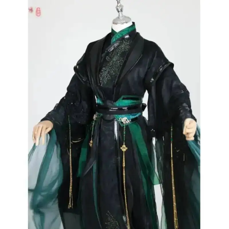 

Heaven Official's Blessing Qiron Cosplay Costume Ancient Style Set Stained Martial Arts Performance Dress Black Green Costume