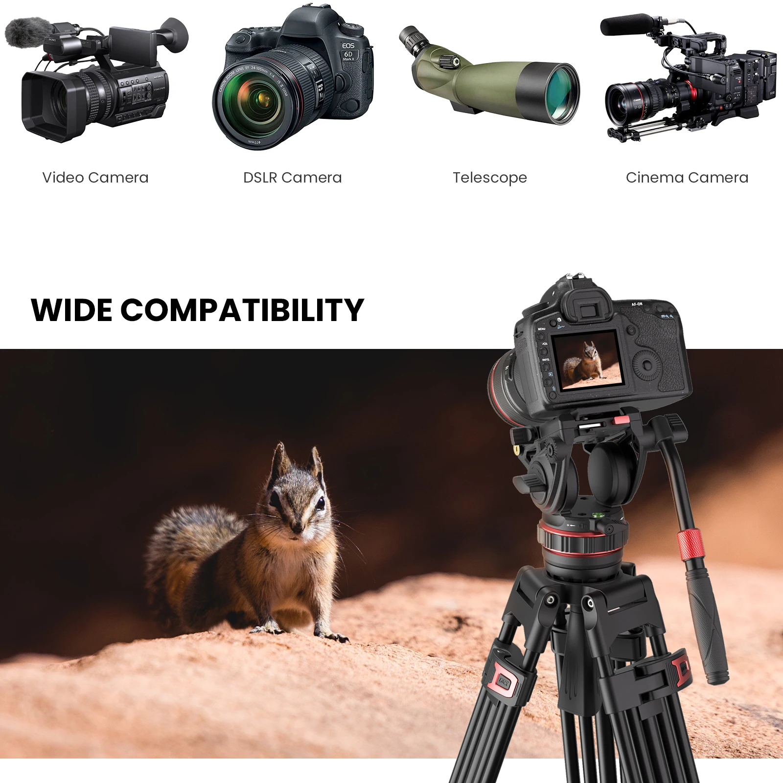 EVUMO V10 Professional Hydraulic Fluid Video Head Multi-angle Shooting for Tripod Video Shooting Max Load 10kg22lbs