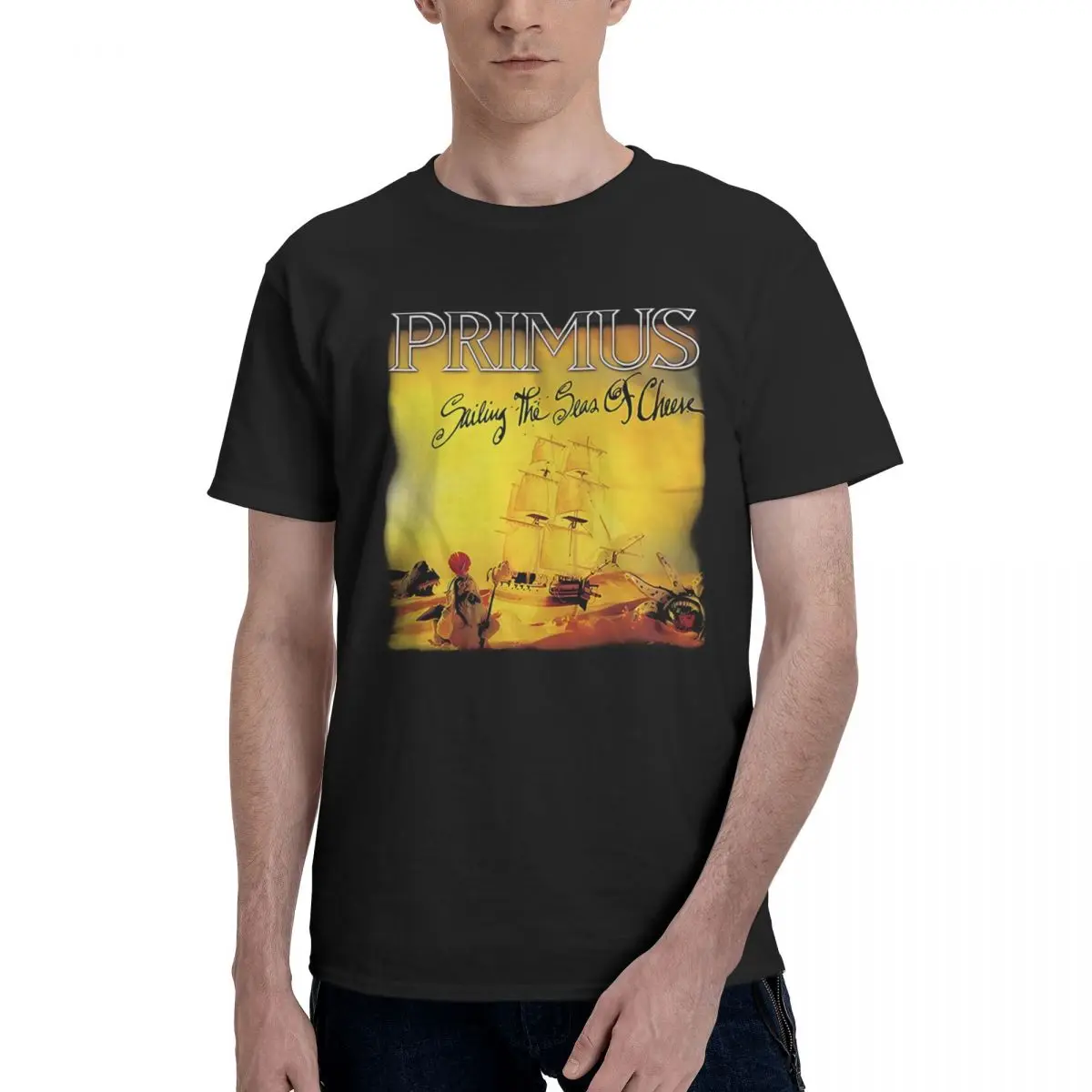 

Sailing The Seas Of Cheese Primus 100% Cotton Casual Breathable Confortable Shirt Funny T-Shirt For Men Men's Shirt