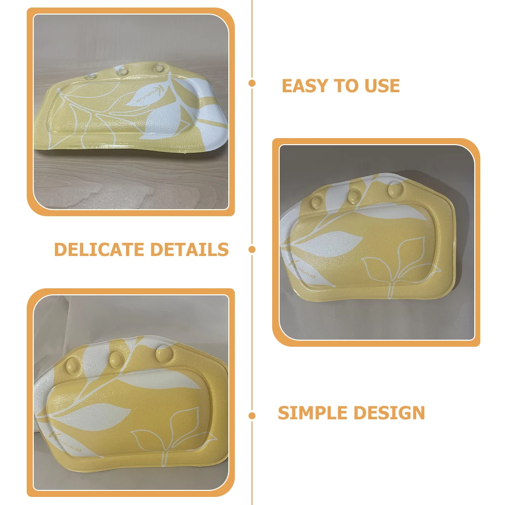 

Bathtub Pillow PVC Foam Sponge Suction Cup Design Removable Bath Accessories Waterproof Cushion Headrest Tub Neck