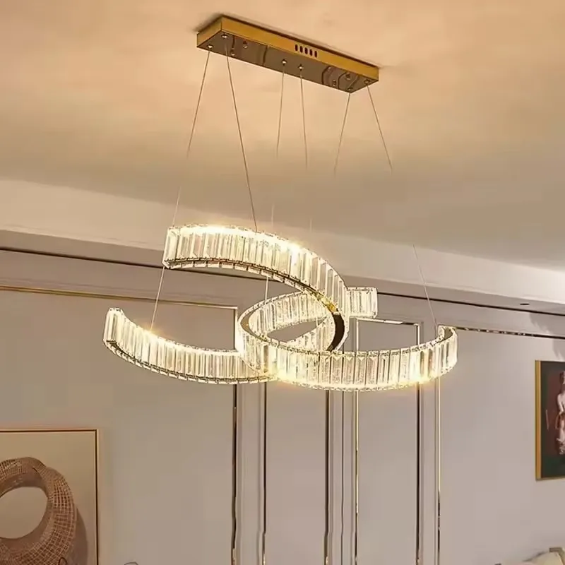 

Modern Luxury Gold Crystal LED Chandeliers Home Living Dining Room Lighting Lustre Decor Indoor Ceiling Pendant Lights Fixtures
