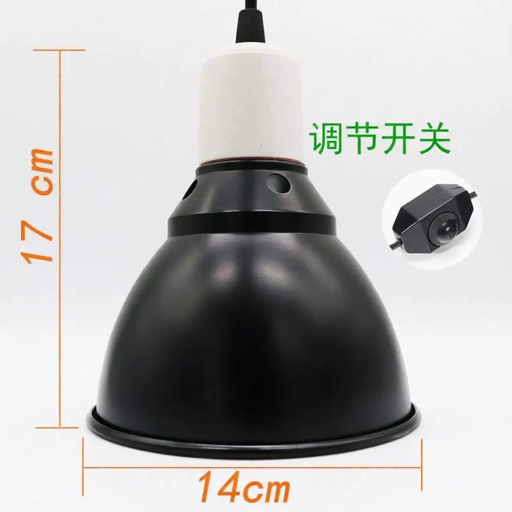 Reptile Terrarium Lamp Fixture Deep Dome Reflector For Pet Turtle Heating Light UVA UVB Sunbathing Cage Accessory