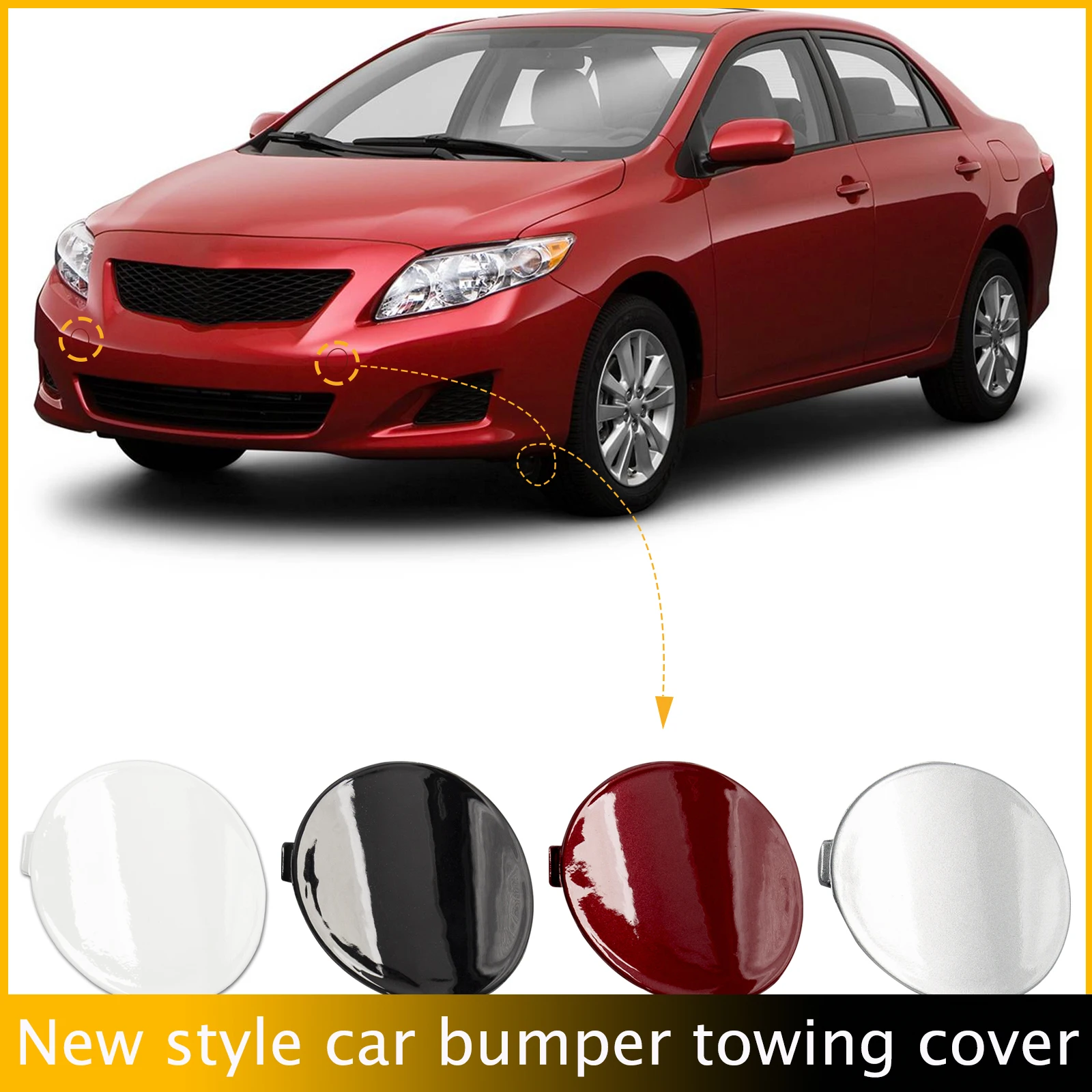 

Front Bumper Tow Hook Cover Towing Eye Cap Lid Fit For Toyota Corolla 2009 2010 52128-02910 52127-02910 Car Accessories