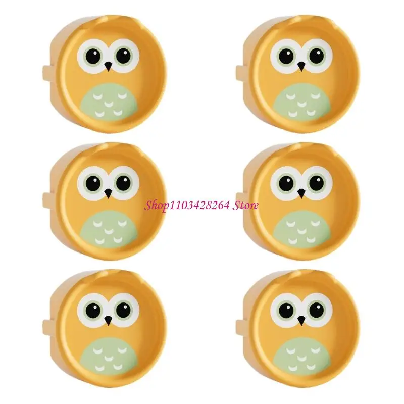 6 قطعة غطاء مقبس على شكل بومة من السيليكون المقاوم للغبار، واقي منفذ سلامة الطفل، تصميم رسوم متحركة ممتع بمعايير أوروبية مقاوم #3