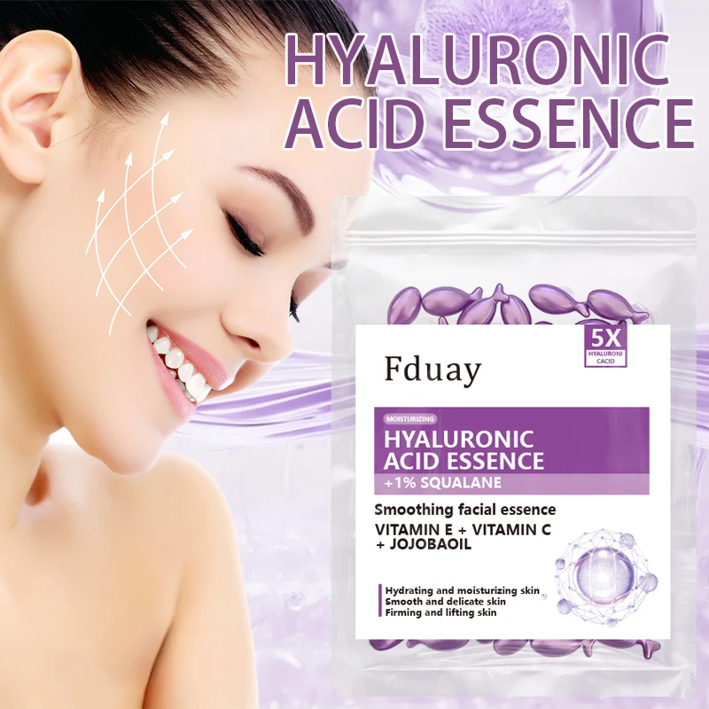 Deep Moisturizing Hyaluronic Acid Capsule Essence Brightening Skin Serum 0.5ml X 30 Capsules per Bag