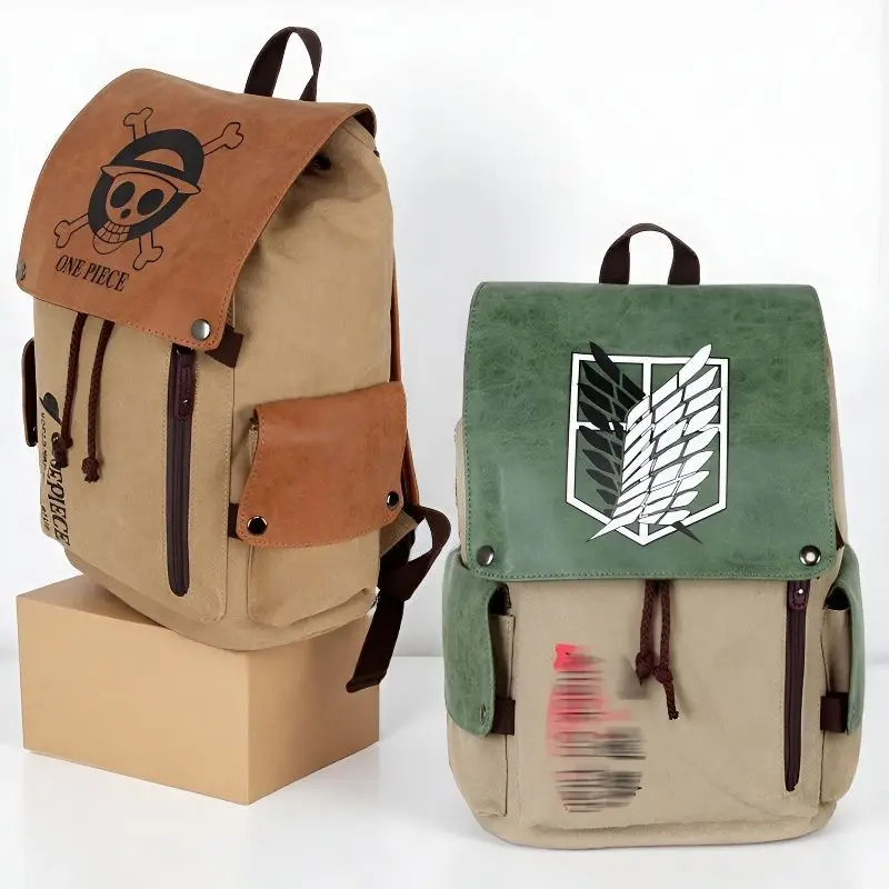 

Anime Model Toys Gifts NEW Anime Canvas backpack outdoor canvas backpack simple backpack Canvas Durable Computer Bag 14 inch