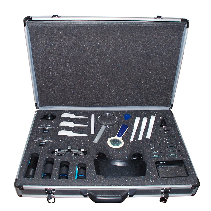 Low Vision Products DSL-2 Low Vision Diagnostic Testing Kit Magnifying Glass with Led Light Aluminum case