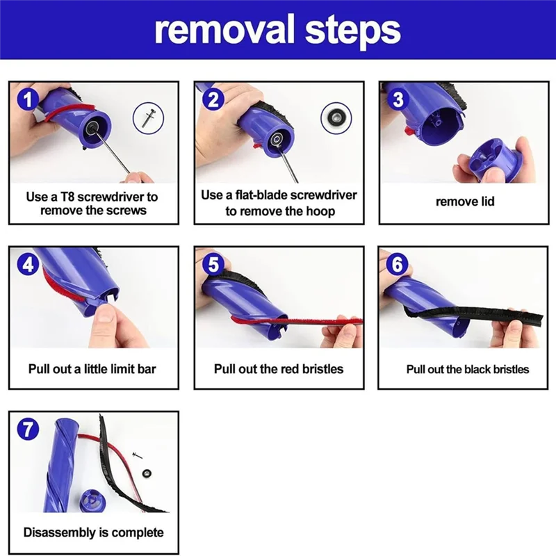 

-HOPE 4 Pack Rolling Brush Plush Strips For Dyson V6 V7 V8 V10 Vacuum Cleaner Parts Rolling Brush-Strips