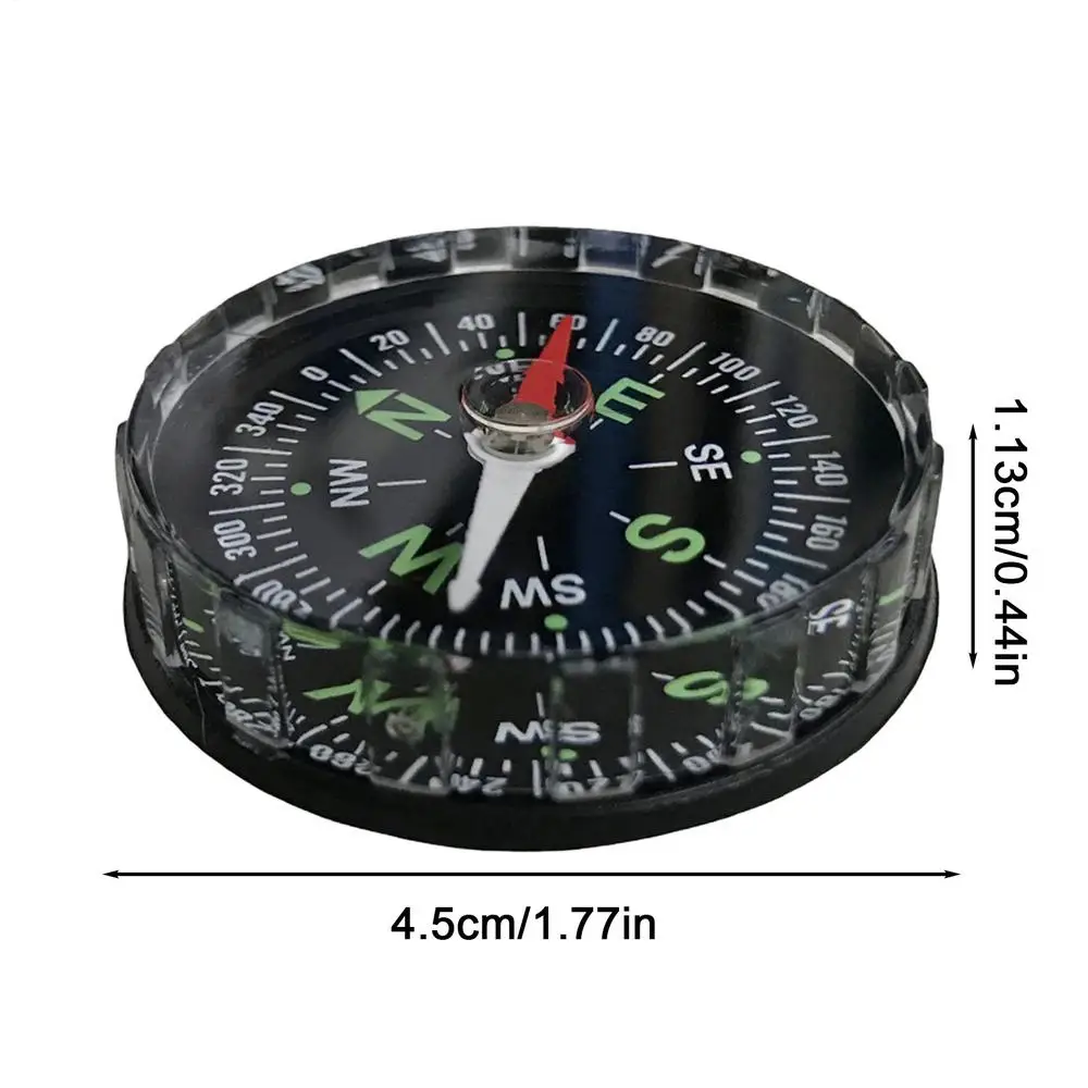 Wanderkompass – Wasserdichtes Peil-Kompaktinstrument Aus ABS/Acryl, Ø 4,5 Cm, 17 G – Mit Klarer Winkelskala, Für Outdoor-Navigation, Bergsteigen, Bootfahren, Camping & Schule