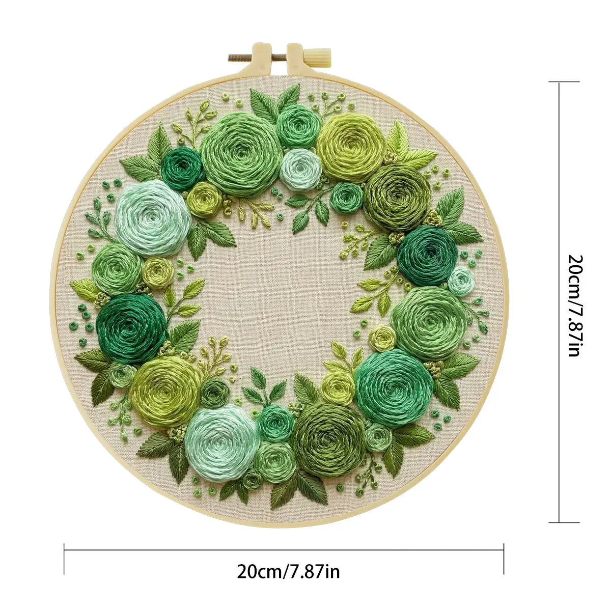 1 Stück 20X20CM/15X15CM 7,87/6,3 Zoll Pflanzen - Blumen Stickerei Starter-Kit DIY-Kit DIY-Stickerei-Set Handarbeiten – Detail 3