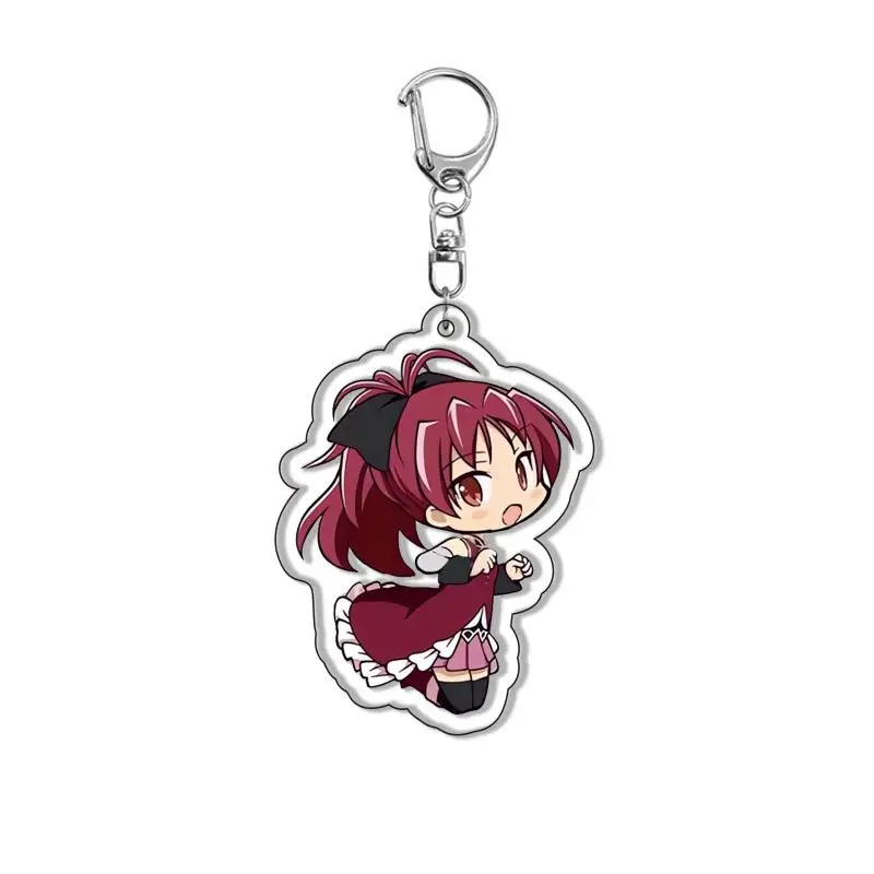 Anime Puella Magi Madoka Magica Keychain Kaname Akemi Homura Miki Sayaka Tomoe Mami Kyoko Key Chain For Women Men Jewelry Gift