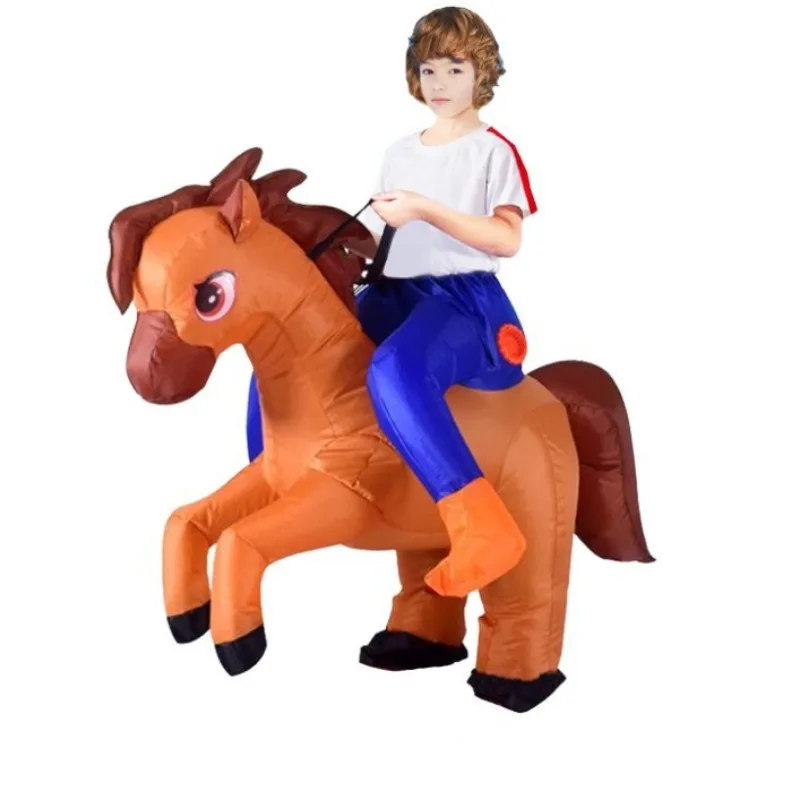 

Halloween Inflatable Horse Costume Funny Animal Role Play Riding Outfit for Adults