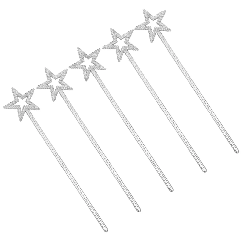 

5Pcs Star Wands Pentagram Plastic Fairy Sticks for Girls Birthday Party Dress Up Halloween Cosplay Star Wands Party Supplies