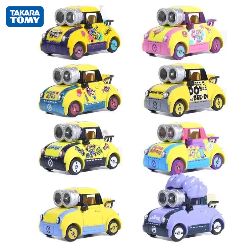 

TAKARA TOMY Dream Tomica Minions Boo Ya Stuart Cute Mini Vehicle Diecast Metal Model Alloy Cars Kawaii Q Version Toys Kids Gifts