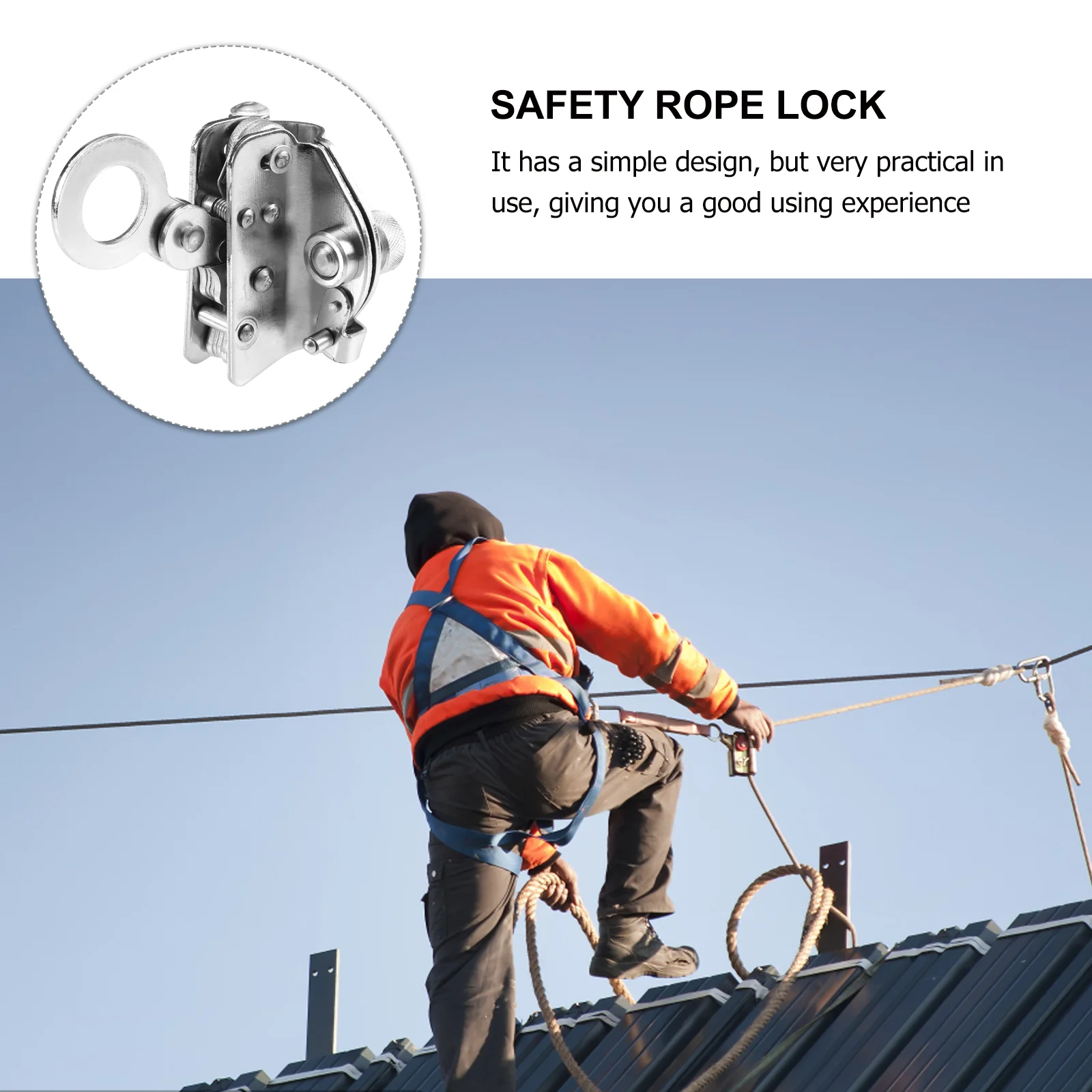 Safety Rope Self-locking Device Metal Equipment Slow down Steel Climbing Forged