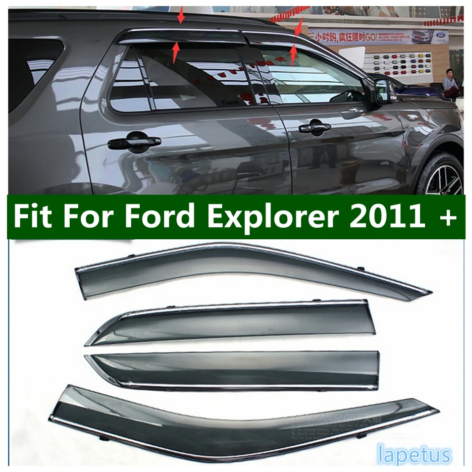 

Door Window Wind Visor Moulding Awnings Shield Rain Sun Wind Guard Vent Shade Panel Accessories For Ford Explorer 2011 - 2019