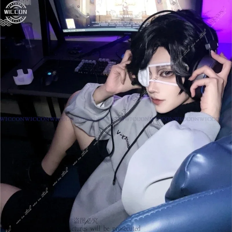 Luca Balsa Gioco Identità V Prigioniero Costume Cosplay Esports Felpa con cappuccio Uniformi giornaliere Luca Balsa Parrucca Uomo Halloween Party Cos Suit