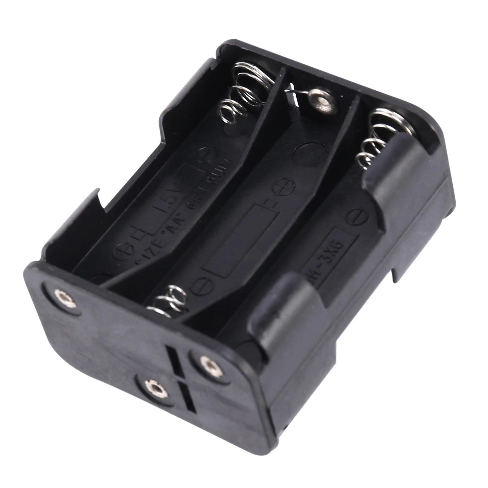 Double Side Spring 6 x 1.5 V AA Battery Holder Case Box Black